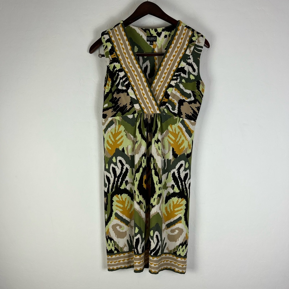 🌿 Soho Apparel Retro-Chic Midi Dress | Boho Mod Vibes size 8 70s era